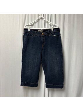 Levis Womens Perfectly Shaping 512 Jean Shorts Size 16W Dark Wash Stretch Denim